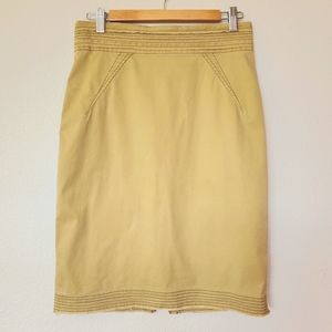 Z SPOKE Zac Posen New York Tan Khaki Pencil Skirt Knee Length Size 8